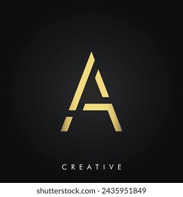 
A Premium Vector latter Logo Design Creative Logo. Vector Illustration. Letters. Creative. Minimal Feminine Monogram. Golden Logo. Elegant Leaves.  Modern design. Golden Logo Design.