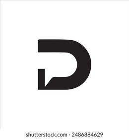 Premium Vector Letter D logo design black and white Vector