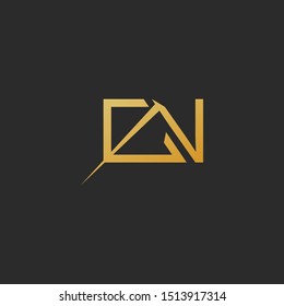 Premium Vector Letter GN Logo. Beautiful and Elegant Design with Gold and Black Color.