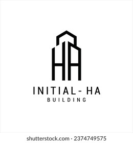 Premium Vector letter logo. initial HA logo inspiration. lettering logo design.