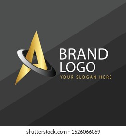Premium Vector letter Logo in two color variations. Beautiful Logotype design for luxury company branding. Elegant identity design in black and gold.