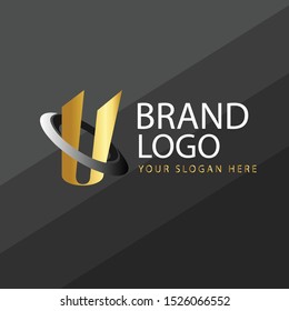 Premium Vector letter Logo in two color variations. Beautiful Logotype design for luxury company branding. Elegant identity design in black and gold.