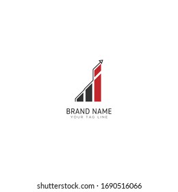 Premium Vector I letter Logo in two color variations. Beautiful Logotype design for luxury company branding. financial identity design in black and red.