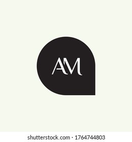 Premium Vector AM Letter Logo.Beautiful Minimalist Logotype design for branding,Elegant identity design.