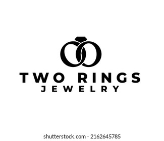Logotipo O de la letra del vector premium. Hermoso logo de dos anillos con piedra de diamante