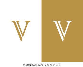 Premium Vector Letter V Logo Vector, Schönes Logotype Design für luxuriöse Firmenmarke. Elegantes Identitätsdesign in goldener Farbe