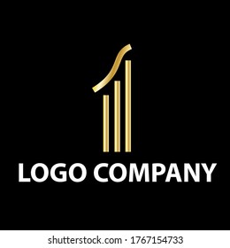 Premium Vector Logo. Beautiful logotype design for luxury corporate branding. Elegant identity design with gold color