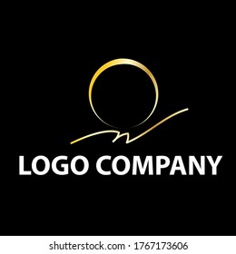 Premium-Vektorlogo. Schönes Design für luxuriöse Corporate Branding. Elegantes Identitätsdesign mit goldener Farbe