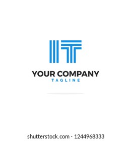 Premium Vector IT Logo In Blue. Beautiful Logotype Design For Tech IT Company Branding. Modern Corporate Identity Design In Blue.