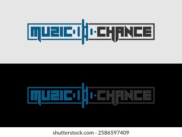 Premium vector logo concept typography muzic chance, Logo for a band or musical instrument