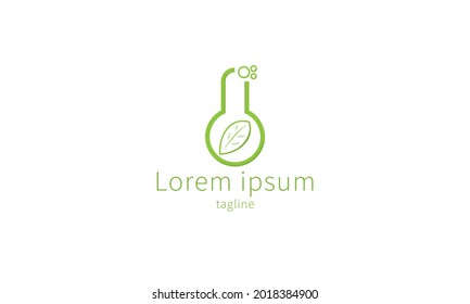 Premium vector logo design labolatory, science lab, labolatory potion and leaf