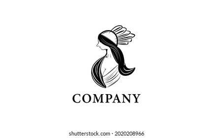 Premium vector logo female warrior justice, for law and legal industry elegant style