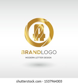 Premium Vector A Logo in GOLD. Beautiful Logotype design for company branding. Elegant identity design in blue