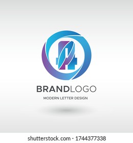 Premium Vector A Logo in Gradations. Beautiful Logotype design for company branding. Elegant identity design in blue