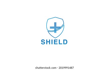 Premium vector logo health shield, simple and modern design style
