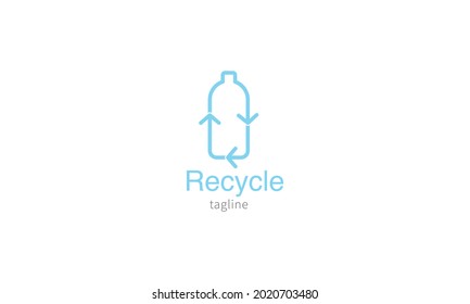 Logotipo portador premium, icono, símbolo, botella reciclable, botella ecológica estilo minimalista y de diseño sencillo