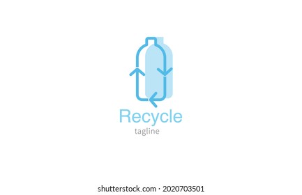 Logotipo portador premium, icono, símbolo, botella reciclable, botella ecológica estilo minimalista y de diseño sencillo