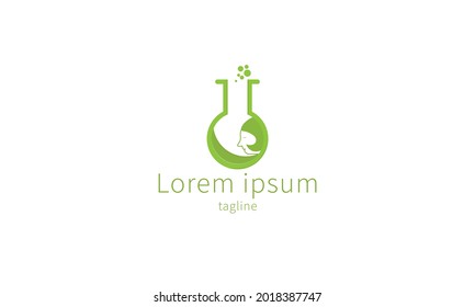 Premium vector logo labolatory, science lab, beauty female design 