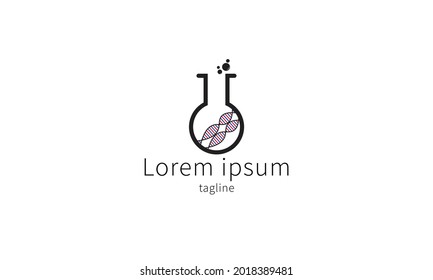 Premium vector logo labolatory, science lab, and dna