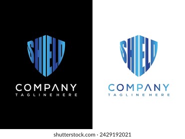  Premium vector logo letter shield concept background black and white