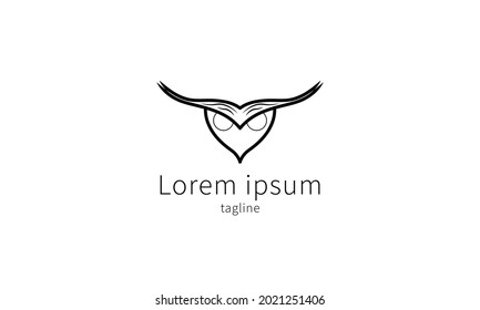 Premium vector logo owl head minimalist design style