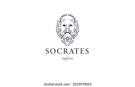 Premium vector logo potrait face ancient athens design