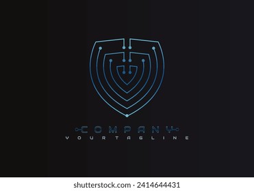 Premium vector logo shield concept for cyber security