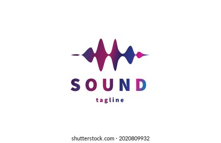 Sonido de logotipo portador premium, onda sonora, música, dj, estilo moderno