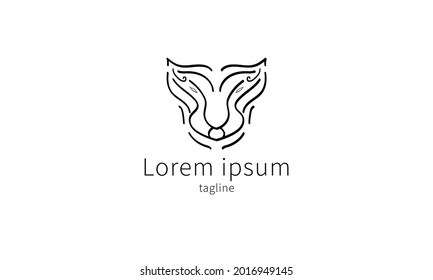 Diseño de línea abstracta del logotipo del vector premium 