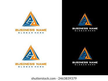 Premium vector logo triangle concept your business name background black and white