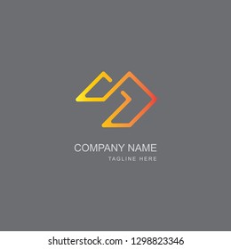 Premium Vector Logo in two color variations. Beautiful Logotype design for luxury company branding. Elegant identity design in gold gradient.
