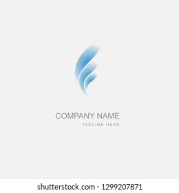 Premium Vector Logo in two color variations. Beautiful Logotype design for luxury company branding. Elegant identity design in blue and gray gradient.