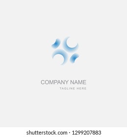 Premium Vector Logo in two color variations. Beautiful Logotype design for luxury company branding. Elegant identity design in blue and gray gradient.