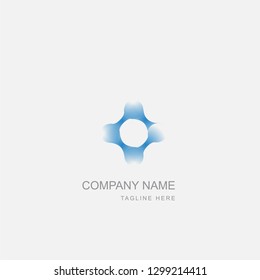 Premium Vector Logo in two color variations. Beautiful Logotype design for luxury company branding. Elegant identity design in blue and gray gradient.