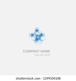 Premium Vector Logo in two color variations. Beautiful Logotype design for luxury company branding. Elegant identity design in blue and gray gradient.