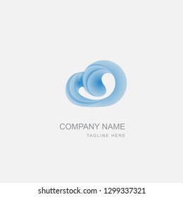 Premium Vector Logo in two color variations. Beautiful Logotype design for luxury company branding. Elegant identity design in blue and gray gradient.