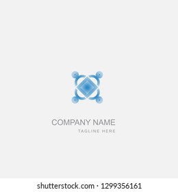 Premium Vector Logo in two color variations. Beautiful Logotype design for luxury company branding. Elegant identity design in blue and gray gradient.