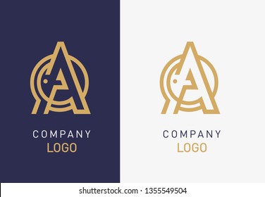 Premium Vector A Logo in two color variations. Beautiful Logotype design. Creative monogram logo design.