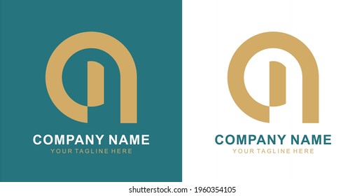 Premium Vector A Logo with Two color variatons. Beautiful Logotype design for  profesional corporate brands. Elegant identity design in blue and gold.
