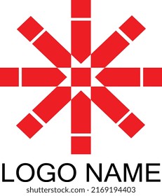 Premium-Vektorgrafik-Logo in zwei Farben. Schönes Logotype Design für luxuriöse Firmenmarke. Elegantes Identitätsdesign in Rot und Weiß.