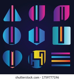 Premium Vector i Logo,Letter i logo set. Color icon templates design. Set of colorful i letter symbols,vector sign,identity design,abstract logo