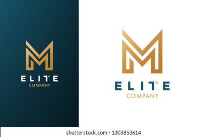 Premium Vector M Logo in two color variations. Beautiful Logotype for luxury branding. Elegant and stylish design for your company.