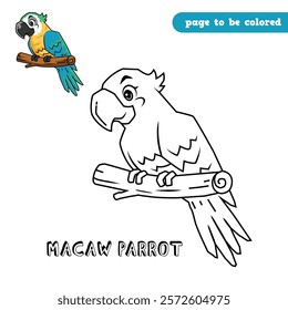 Premium Vector Macaw Parrot | Coloring page for kids 