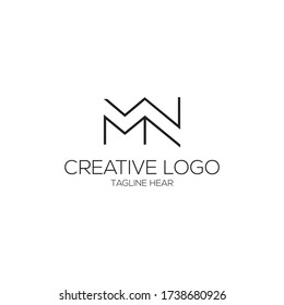 Premium Vector MN Letter Logo.Beautiful Minimalist Logotype design for branding,Elegant identity design.