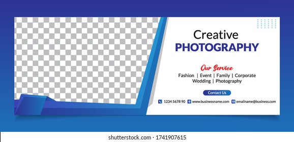 Premium Vector - Moderne abstrakte Fotografie Social Media Cover Banner Template