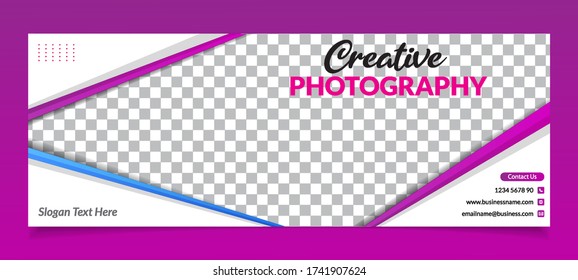 Premium Vector - Modern Abstract Photography Social Media Cover Banner Template