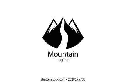 Logo de la montaña portadora premium, diseño de iconos 