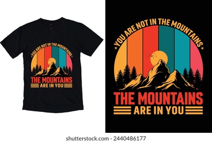 Premium Vector | Mountain t shirt design vintage retro