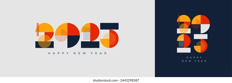 Premium vector number design 2025. Design to welcome the new year 2025. Full of color with a combination of retro classic and modern designs.