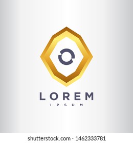 Premium Vector O Logo. Beautiful Logotype design for luxury company branding. Elegant identity design in grey and gold.